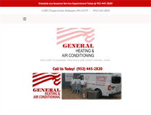 Tablet Screenshot of generalheatingacmn.com
